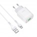 Сетевое зарядное устройство с кабелем HOCO C72Q QC3.0 Glorious single port charger set (+ Type-C) 18W белый