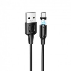 Кабель BOROFONE BX41 USB to Type-C 2. 4A, 1m, PVC, PVC connectors, magnetic, чорний