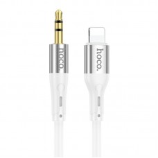 Аудiокабель HOCO UPA22 iP silicone digital audio conversion cable білий