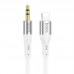 Аудiокабель HOCO UPA22 iP silicone digital audio conversion cable білий