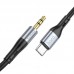 Аудiокабель HOCO UPA22 Type-C silicone digital audio conversion cable чорний