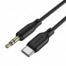 Аудіокабель BOROFONE BL18 Type-C silicone digital audio conversion cable чорний