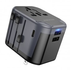 Мережевий зарядний пристрій BOROFONE BAC12 Leader 3-port(1C2A) universal conversion charger чорний