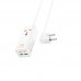 Мережевий подовжувач HOCO AC10A Barry PD65W GaN (2C2A with 1 socket) desktop charger білий
