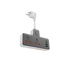 Мережевий подовжувач HOCO  AC12A Reise 2-position expansion socket(PD30W/1C3A) чорний