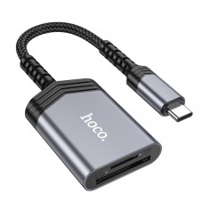 Кардридер HOCO UA25 2-in-1 card reader Type-C сірий