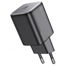 Мережевий зарядний пристрій HOCO N40 Mighty single port PD20W charger чорний