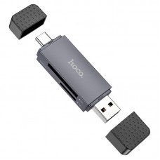 Кардрідер HOCO HB45 Spirit 2-in-1 USB/Type-C 2. 0 card reader сірий