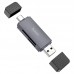Кардрідер HOCO HB45 Spirit 2-in-1 USB/Type-C 2. 0 card reader сірий