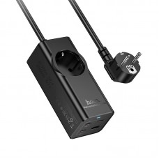 Мережевий подовжувач HOCO NS9 Wisdom 1-position (PD67W/3C1A) desktop socket (EU/GER) чорний