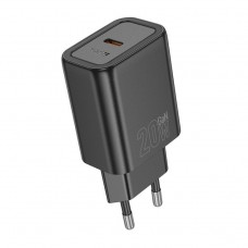 Мережевий зарядний пристрій HOCO N60 Gentle single port PD20W charger (EU) чорний
