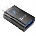 Перехідник HOCO UA36 iP male to USB female OTG transparent adapter чорний