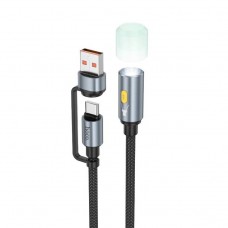 Кабель-світильник HOCO UA38C USB/Type-C to LED light adapter cable чорний