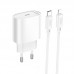 Набор - зарядное устройство с кабелем HOCO C109A Fighter single port PD20W charger set (C to iP) белый