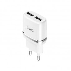 Мережевий зарядний пристрій HOCO C12 Smart dual USB charger 12W білий