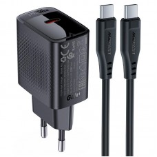 Мережевий зарядний пристрій з кабелем ACEFAST A82 PD20W GaN single USB-C charger set (P5) (EU) чорний Мережевий зарядний пристрій з кабелем ACEFAST A82 PD20W GaN single USB-C charger set (P5) (EU) чорний
