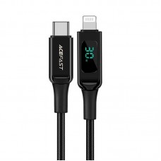 Кабель ACEFAST C6-01 Type-C to iP, 3A, 30W, 1. 2m, nylon, zinc connectors, чорний