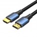 Кабель Vention Cotton Braided HDMI-A Male to Male HD v2. 1 Cable 8K 5M блакитний Aluminum Alloy Type (ALGLJ)