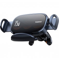 Автотримач для телефона з БЗП Baseus LightChaser Series Triple-Coil Wireless Charging Electric Car Mount Cluster чорний Автотримач для телефона з БЗП Baseus LightChaser Series Triple-Coil Wireless Charging Electric Car Mount Cluster чорний