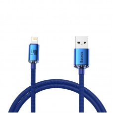 Кабель Baseus Crystal Shine Series Fast Charging Data Cable USB to iP 2. 4A 2m блакитний