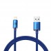 Кабель Baseus Crystal Shine Series Fast Charging Data Cable USB to iP 2. 4A 2m блакитний