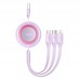 Кабель Baseus Bright Mirror 2 Series Retractable 3-in-1 Fast Charging  Data Cable USB to M+L+C 3. 5A 1. 1m Purple