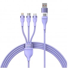 Кабель Baseus Flash Series Ⅱ Two-for-three Charging Cable U+C to M+L+C 100W 1. 2m Purple