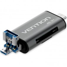 Кардридер Vention USB3. 0 Multi-function Card Reader сірий Metal Type (CCHH0)