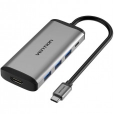USB-хаб Vention Type-C to HDMI/USB3. 0*3/PD Converter 0. 15M сірий Metal Type (CNBHB) USB-хаб Vention Type-C to HDMI/USB3. 0*3/PD Converter 0. 15M сірий Metal Type (CNBHB)