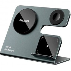 Бездротовий мультизарядний пристрій Essager Ruicheng desktop magnetic suction 15W (3 in 1)  чорний