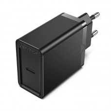 Мережевий зарядний пристрій Vention 1-port USB-C Wall Charger(20W) EU-Plug чорний (FADB0-EU)
