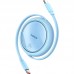 Кабель Baseus Free2Draw Mini Retractable Charging Cable Type-C to Type-C 100W 1m Galaxy блакитний