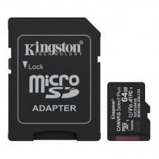 Карта пам'яті microSDXC (UHS-1) Kingston Canvas Select Plus Gen3 64Gb class 10 А1 (R-100MB/s) (adapter SD)