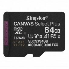 Карта пам'яті microSDXC (UHS-1) Kingston Canvas Select Plus Gen3 64Gb class 10 А1 (R-100MB/s)
