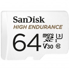 Карта пам'яті microSDXC (UHS-1 U3) SanDisk High Endurance 64Gb class 10 V30 (100Mb/s) (adapterSD)