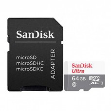 Карта пам'яті microSDXC (UHS-1) SanDisk Ultra 64Gb class 10 A1 (100Mb/s) (adapter SD)