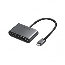 USB-хаб Ugreen USB-C to HDMI + VGA +USB 3. 0 Adapter with PD (сірий) USB-хаб Ugreen USB-C to HDMI + VGA +USB 3. 0 Adapter with PD (сірий)