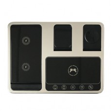 Зарядний пристрій 4 IN1 AUTOMATIC (iPhone, iWatch, AirPods, Clock) 15W FAST ORIGINAL сріблястий-чорний