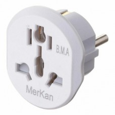 Мереживний перехідник Travel adaptor Merkan EU білий