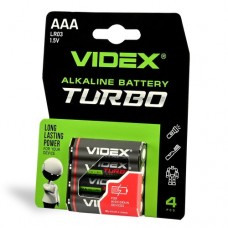 Батарейка VIDEX TURBO LR03 (AAA) blister 4 (4/40/720)