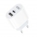 Мережевий зарядний пристрій XO L97 A+C dual port Home charger with Type-c cable Білий