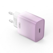 Мережевий зарядний пристрій XO CE18 (EU) PD30W USB-C fast charging charger with Lightning cable Фіолетовий