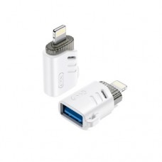 OTG-адаптер XO NB256A USB-A female to Lightning (with lanyard) Білий