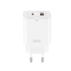 Мережевий зарядний пристрій XO L130 (EU) PD30W/QC18W (1USB-C+1USB-A) Fast charging Charger Білий