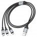 Кабель HOCO X102 Fresh 3-in-1 charging data cable(iP+Micro+Type-C) 1m черный.