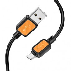 Кабель HOCO X108 Benefit silicone charging data cable Micro 2,4A/1m. чорний