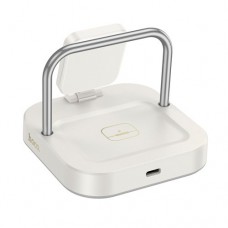 Бездротовий ЗП HOCO CQ16A Astute 3-in-1 desktop charger+watch charger молочно-білий