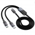 PD Кабель HOCO U139 C to C+C 100W fast charging data cable 1.2m чорний
