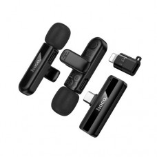 Мікрофон HOCO L20A Fair dual-mic wireless microphone(iP/Type-C) чорний