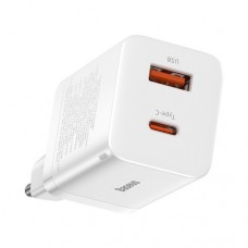 Мережевий зарядний пристрій Baseus Super Si Pro Quick Charger C+U 30W EU білий CCSUPP-E02